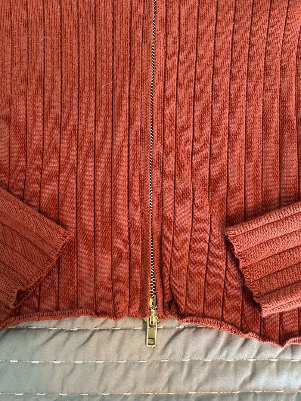 Abercrombie Ribbed Two Way Zipper Sweater - Picture 3 of 3